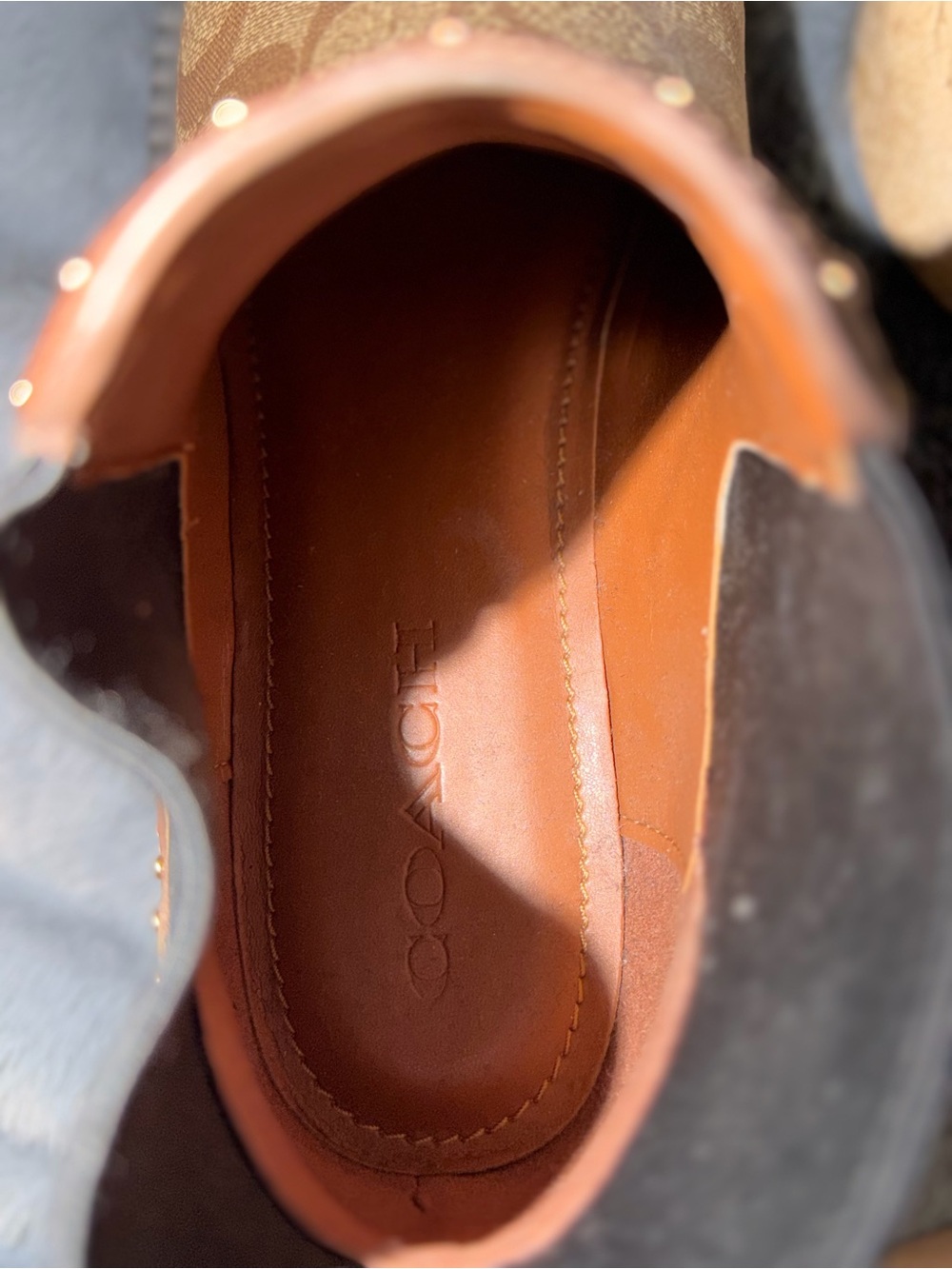 Coach Brown Signature Chelsea Heeled Boots - Picture 5 of 7